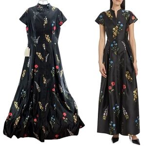 NEW LanTing Sachin and Babi Marta Floral Mikado Fit & Flare A-Line Gown